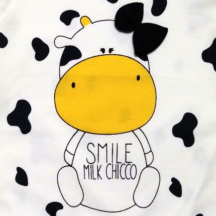 ست سرهمی و کلاه نوزادی پسرانه طرح گاو کد M267