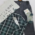 ست 4 تکه لباس پسرانه جورج مدل دایناسور کد GEM776937 رنگ طوسی