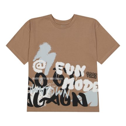 تی شرت آستین کوتاه پسرانه سون پون مدل 1581 رنگ قهوه ای