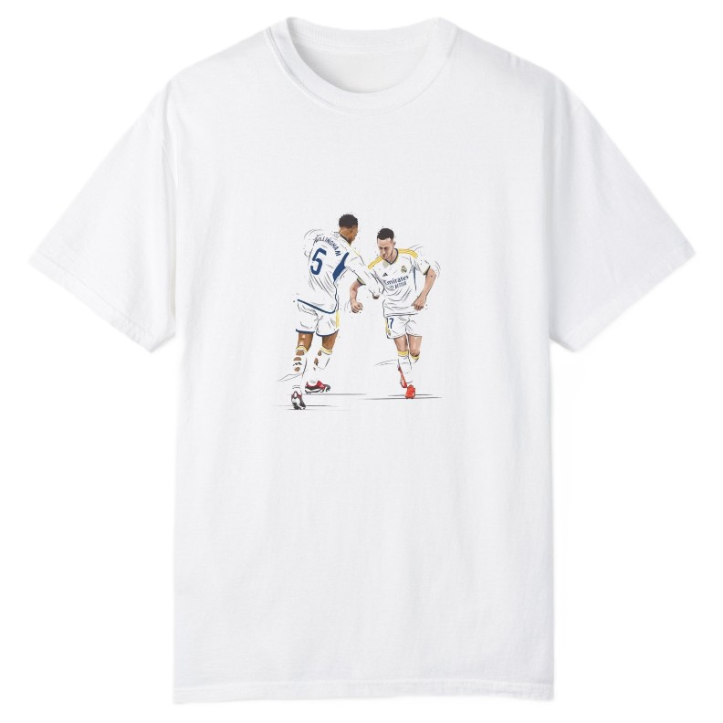 تی شرت آستین کوتاه پسرانه مدل ادن هازارد و جود بلینگام در رئال تی شرت آستین کوتاه پسرانه مدل ادن هازارد و جود بلینگام در رئال