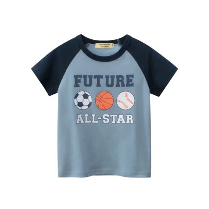 تی شرت آستین کوتاه پسرانه هومنیتی مدل WYKBTS9862-LTDEBLU