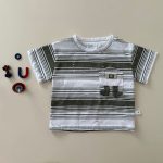 تی شرت آستین کوتاه پسرانه مدل راه راه کد 422102