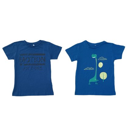 تی شرت آستین کوتاه پسرانه مدل دایناسور مجموعه دو عددی