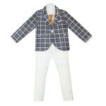 ست 4 تکه لباس پسرانه مدل چهارخانه