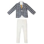 ست 4 تکه لباس پسرانه مدل چهارخانه