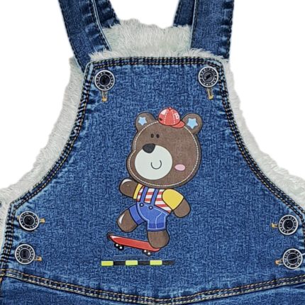 سرهمی جین بچگانه مدل داخل خز دار sh28