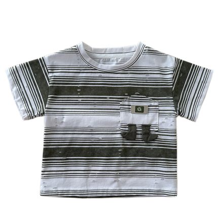 تی شرت آستین کوتاه پسرانه مدل راه راه کد 422102