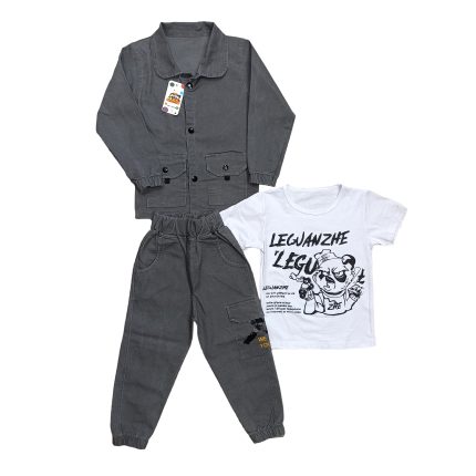 ست 3 تکه لباس پسرانه مدل خرسی 01