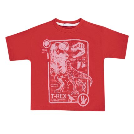 تی شرت آستین کوتاه پسرانه فیورلا مدل t-rex کد 35059