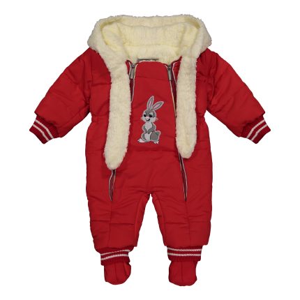 سرهمی نوزادی مدل خرگوش کد 2034-2 رنگ قرمز