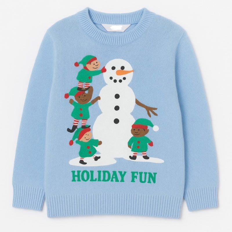 ژاکت یقه گرد پسرانه مدل ریز بافت کریسمسی