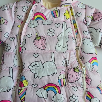 سرهمی زمستانی نوزادی مدل توت فرنگی و خرگوش