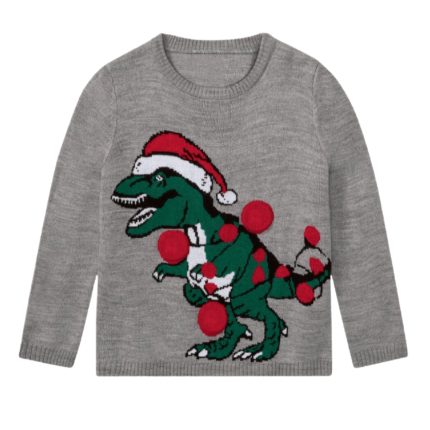 پلیور یقه گرد پسرانه لوپیلو مدل Da20 رنگ طوسی